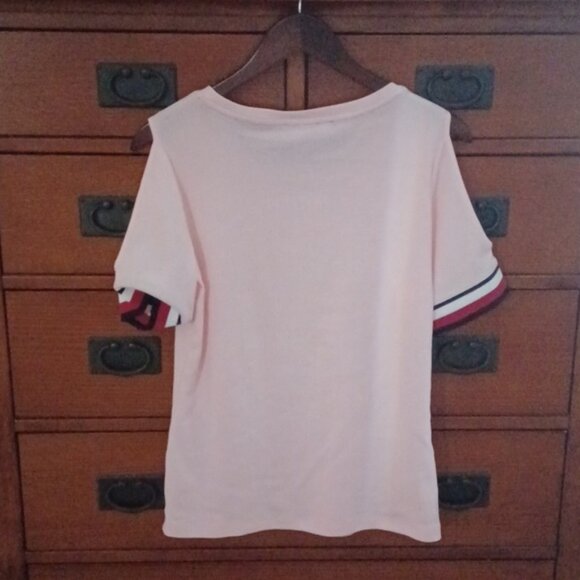 Tommy Hilfiger Signature Stripe Cold Shoulder short sleeve T-shirt - Picture 4 of 6